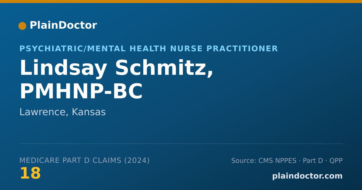 Shareable card for Lindsay Schmitz, PMHNP-BC - Psychiatric/Mental Health Nurse Practitioner, Lawrence, KS
