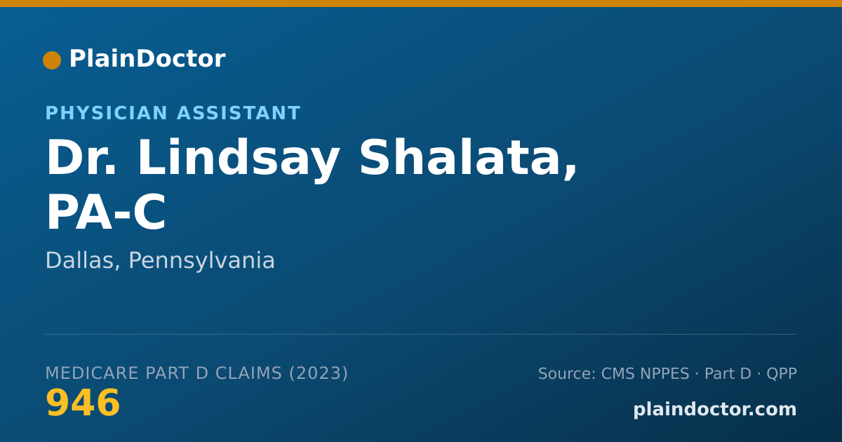 Shareable card for Lindsay Shalata, PA-C - Physician Assistant, Dallas, PA