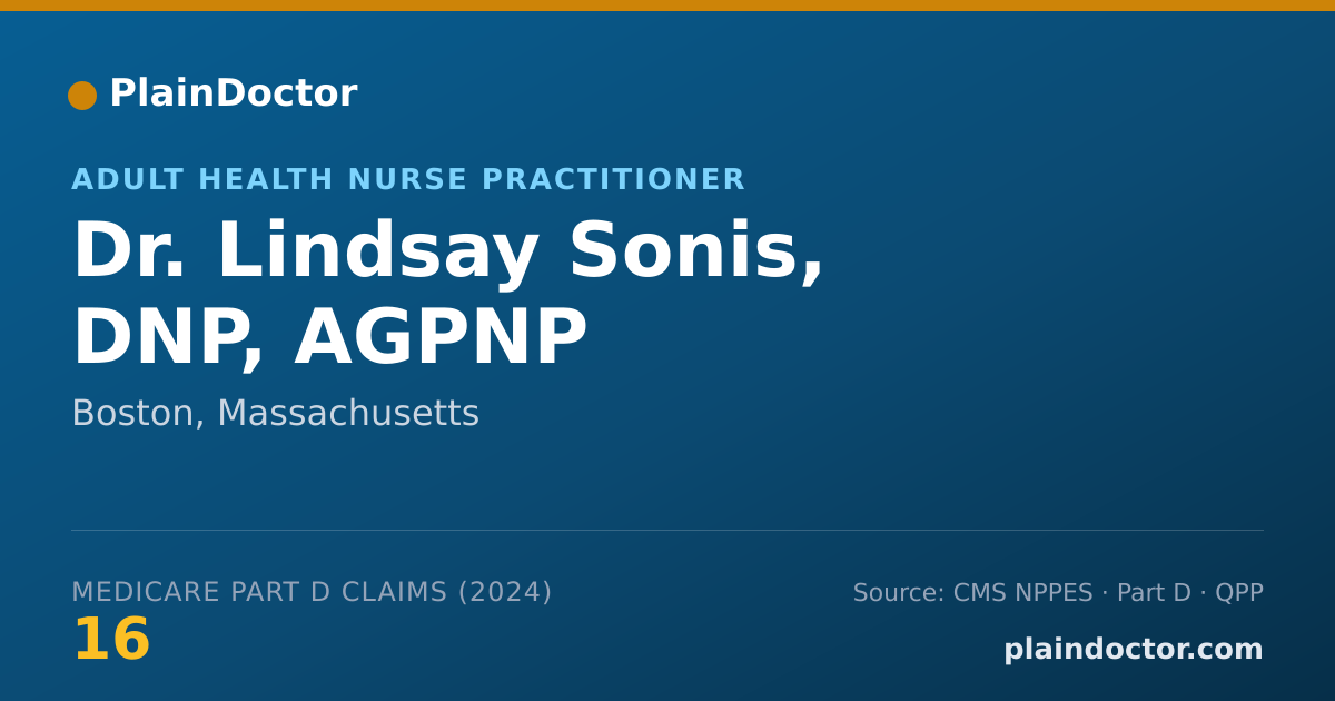 Shareable card for Lindsay Sonis, DNP, AGPNP - Adult Health Nurse Practitioner, Boston, MA
