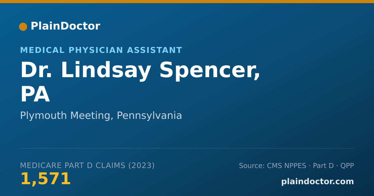 Shareable card for Lindsay Spencer, PA - Medical Physician Assistant, Plymouth Meeting, PA