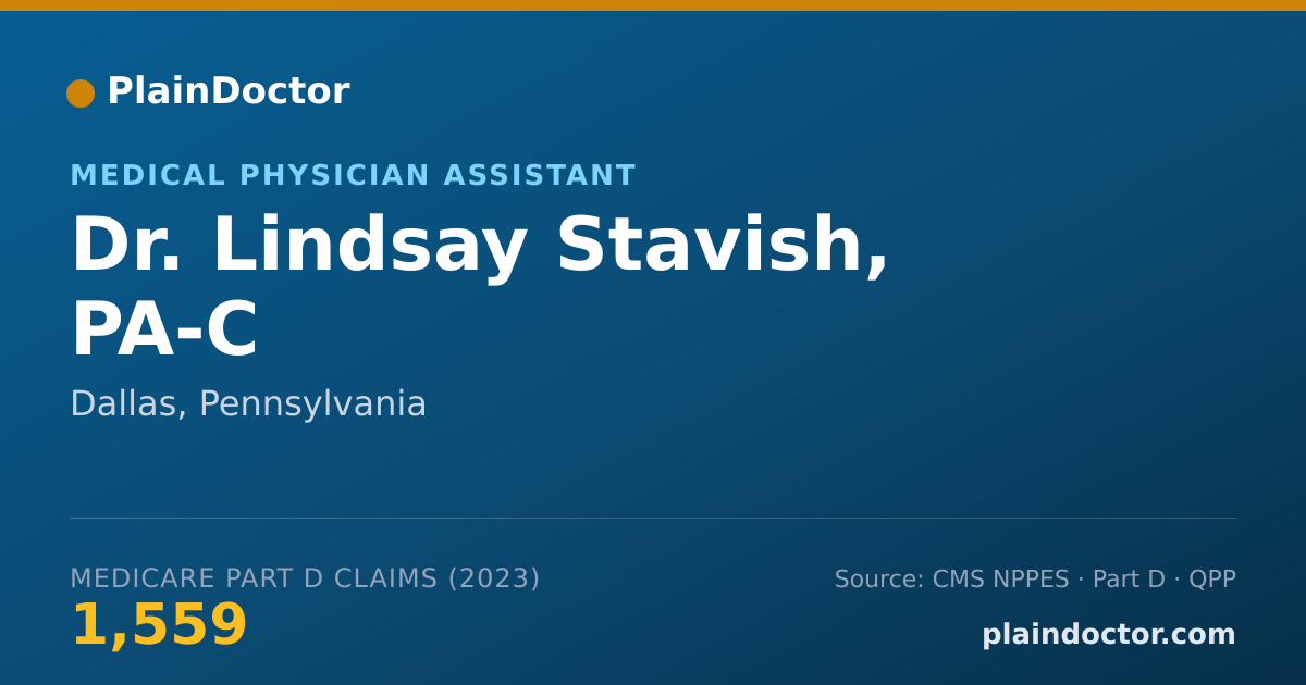 Shareable card for Lindsay Stavish, PA-C - Medical Physician Assistant, Dallas, PA