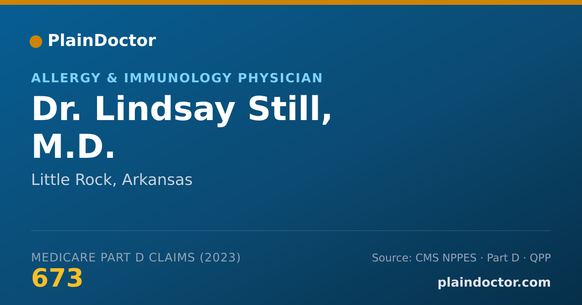 Shareable card for Lindsay Still, M.D. - Allergy & Immunology Physician, Little Rock, AR