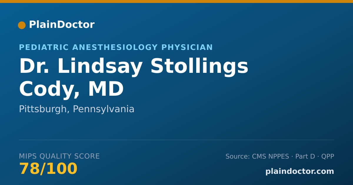 Shareable card for Lindsay Stollings Cody, MD - Pediatric Anesthesiology Physician, Pittsburgh, PA