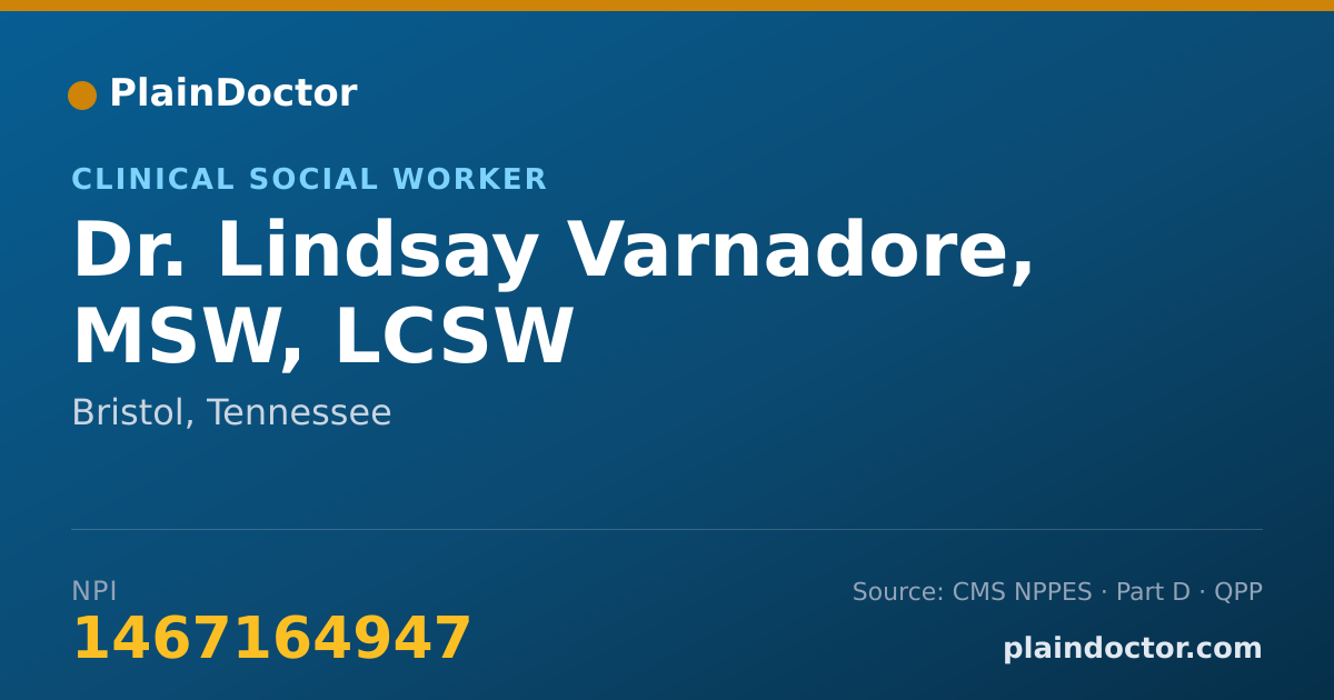 Shareable card for Lindsay Varnadore, MSW, LCSW - Clinical Social Worker, Bristol, TN