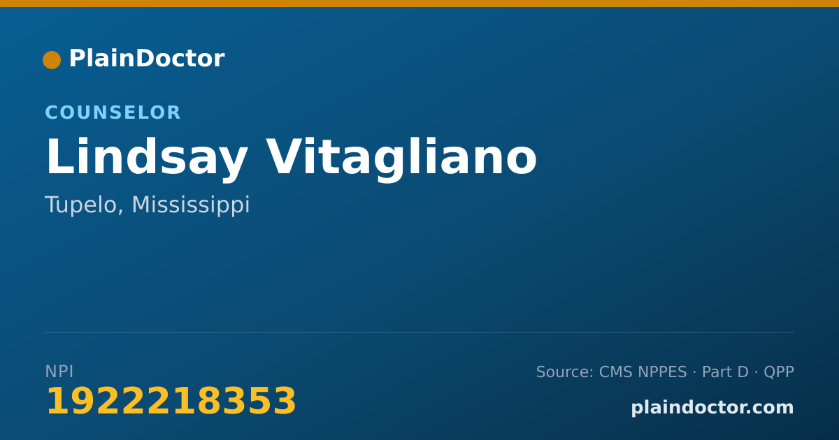 Shareable card for Lindsay Vitagliano - Counselor, Tupelo, MS