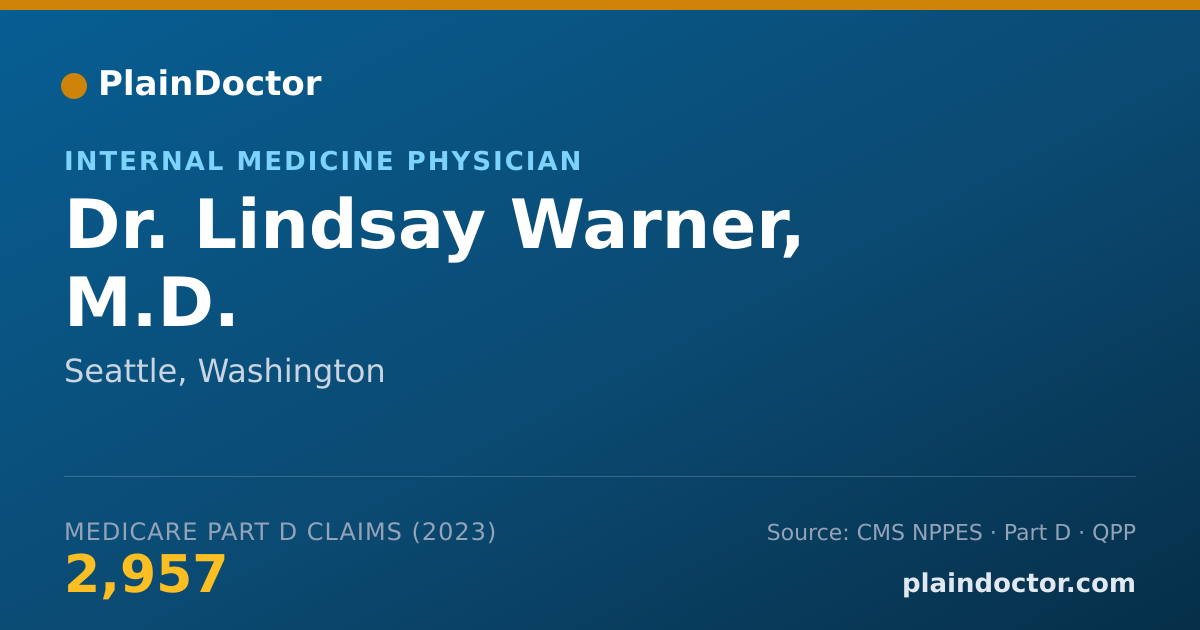 Shareable card for Lindsay Warner, M.D. - Internal Medicine Physician, Seattle, WA