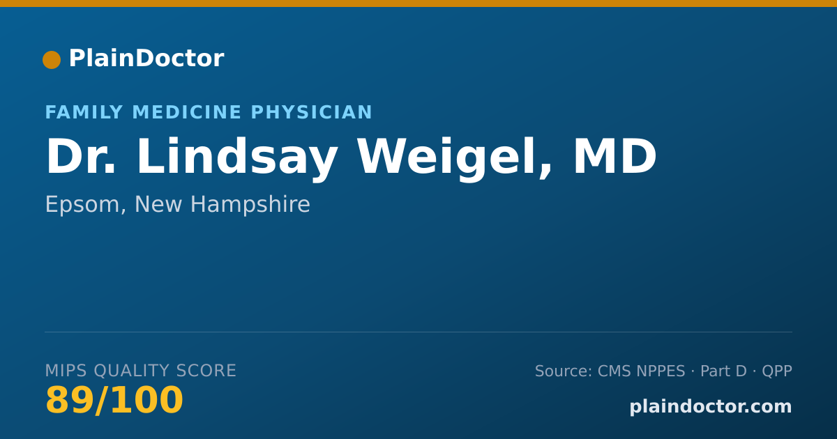 Shareable card for Lindsay Weigel, MD - Family Medicine Physician, Epsom, NH