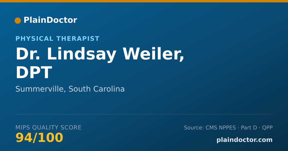 Shareable card for Lindsay Weiler, DPT - Physical Therapist, Summerville, SC