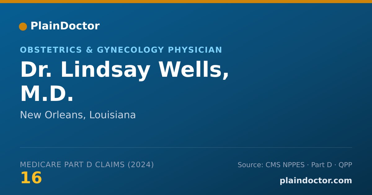 Shareable card for Lindsay Wells, M.D. - Obstetrics & Gynecology Physician, New Orleans, LA