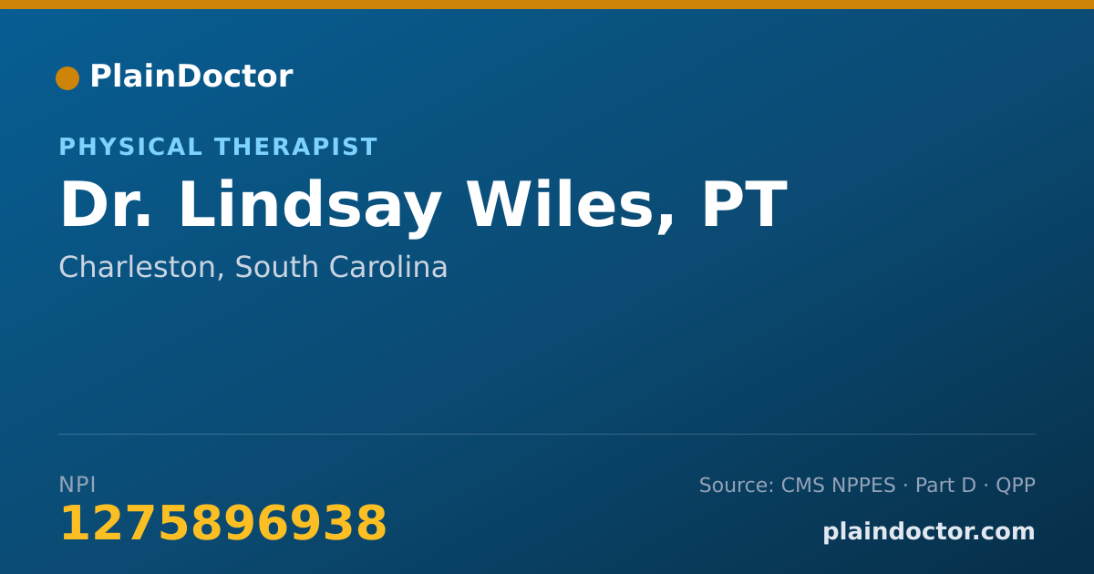 Shareable card for Lindsay Wiles, PT - Physical Therapist, Charleston, SC