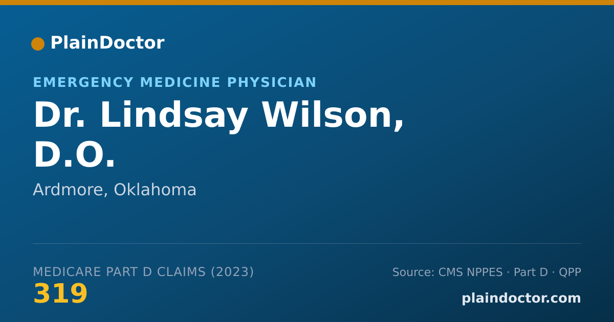 Shareable card for Lindsay Wilson, D.O. - Emergency Medicine Physician, Ardmore, OK