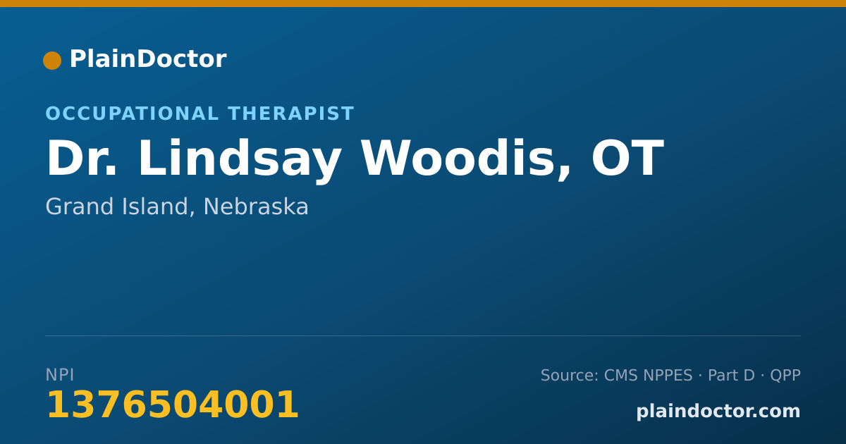 Shareable card for Lindsay Woodis, OT - Occupational Therapist, Grand Island, NE