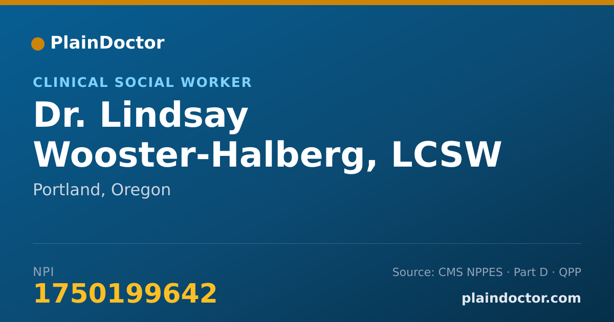 Shareable card for Lindsay Wooster-Halberg, LCSW - Clinical Social Worker, Portland, OR