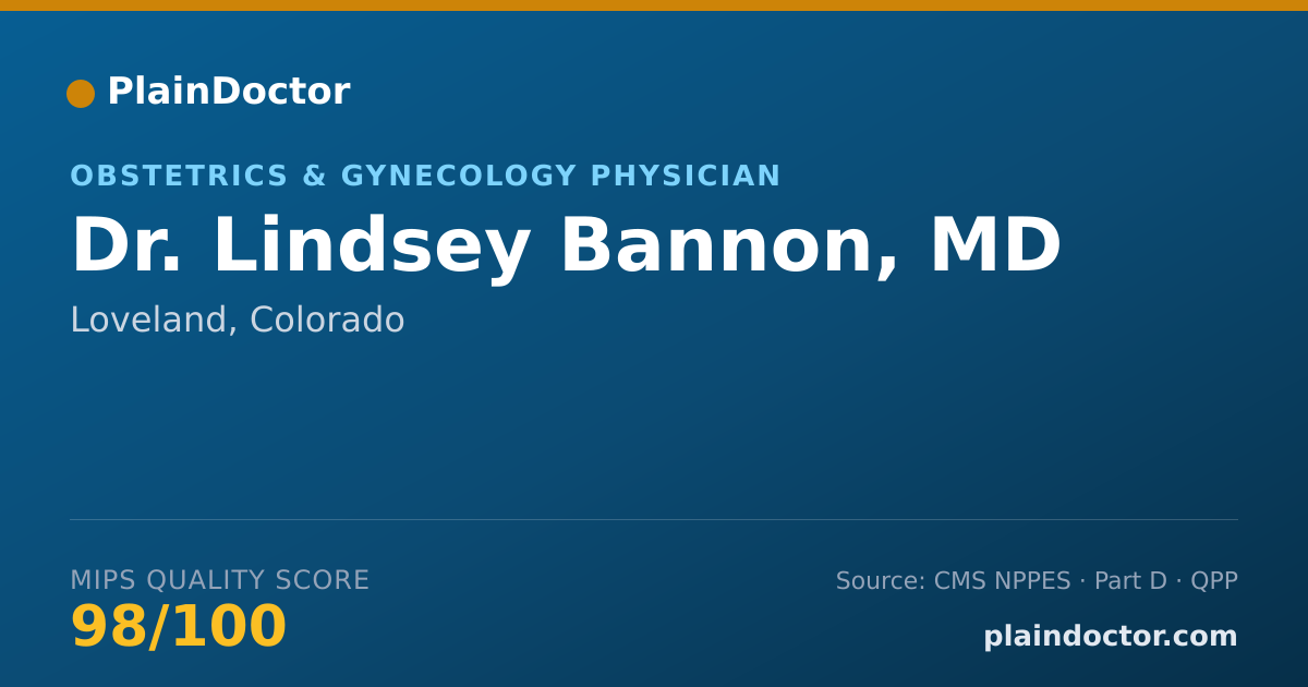 Shareable card for Lindsey Bannon, MD - Obstetrics & Gynecology Physician, Loveland, CO