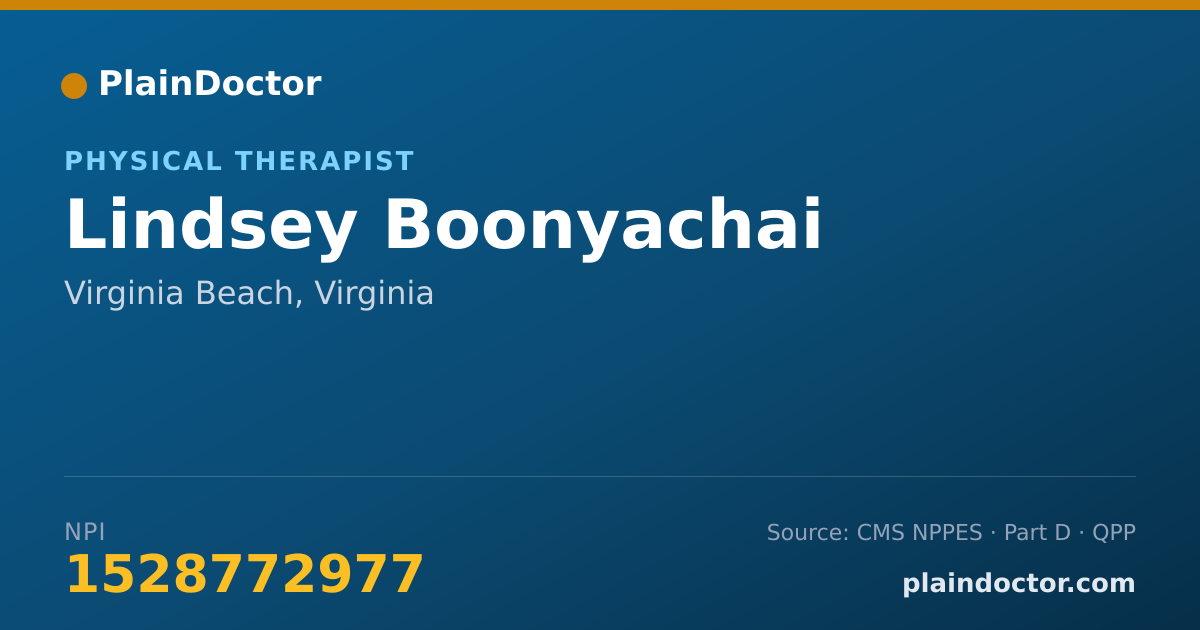 Shareable card for Lindsey Boonyachai - Physical Therapist, Virginia Beach, VA