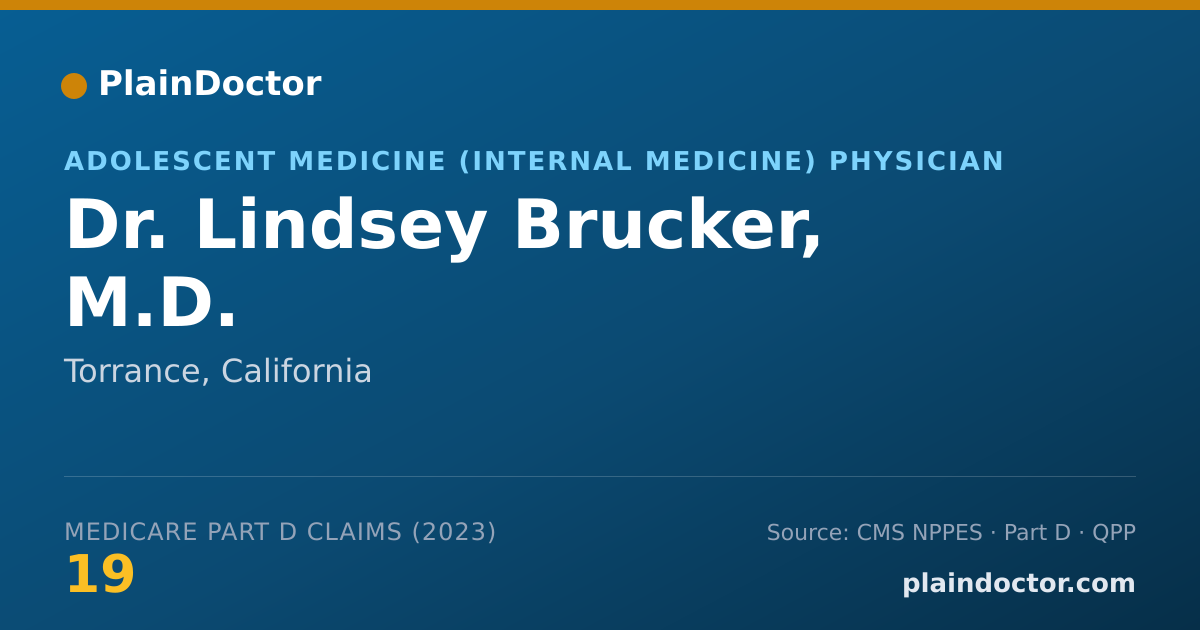 Shareable card for Lindsey Brucker, M.D. - Adolescent Medicine (Internal Medicine) Physician, Torrance, CA
