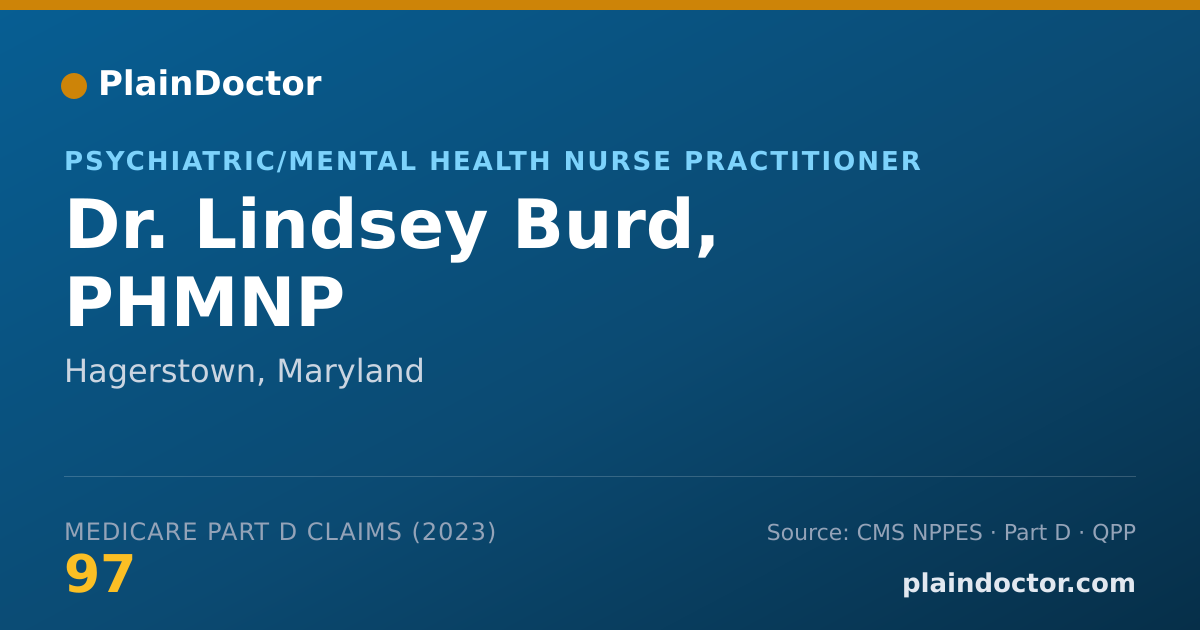 Shareable card for Lindsey Burd, PHMNP - Psychiatric/Mental Health Nurse Practitioner, Hagerstown, MD
