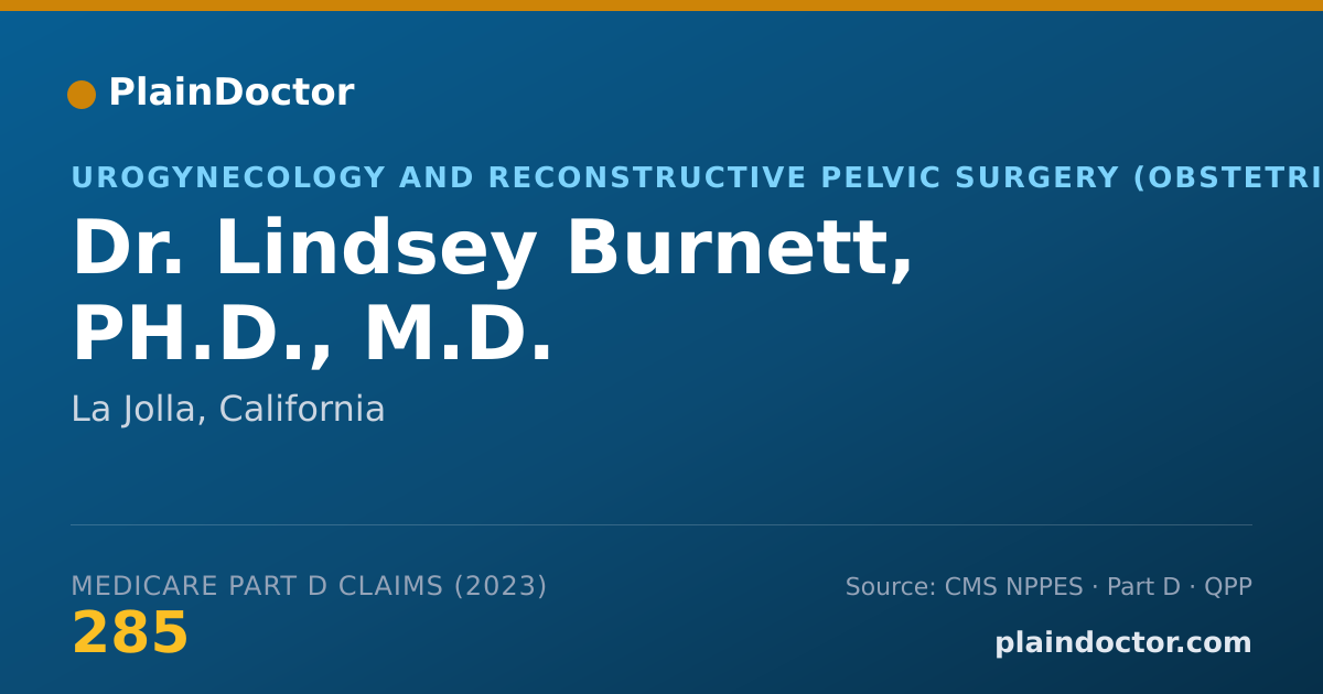 Shareable card for Lindsey Burnett, PH.D., M.D. - Urogynecology and Reconstructive Pelvic Surgery (Obstetrics & Gynecology) Physician, La Jolla, CA