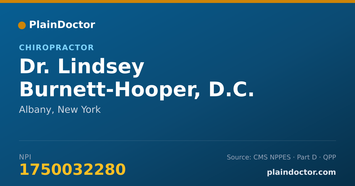 Shareable card for Lindsey Burnett-Hooper, D.C. - Chiropractor, Albany, NY