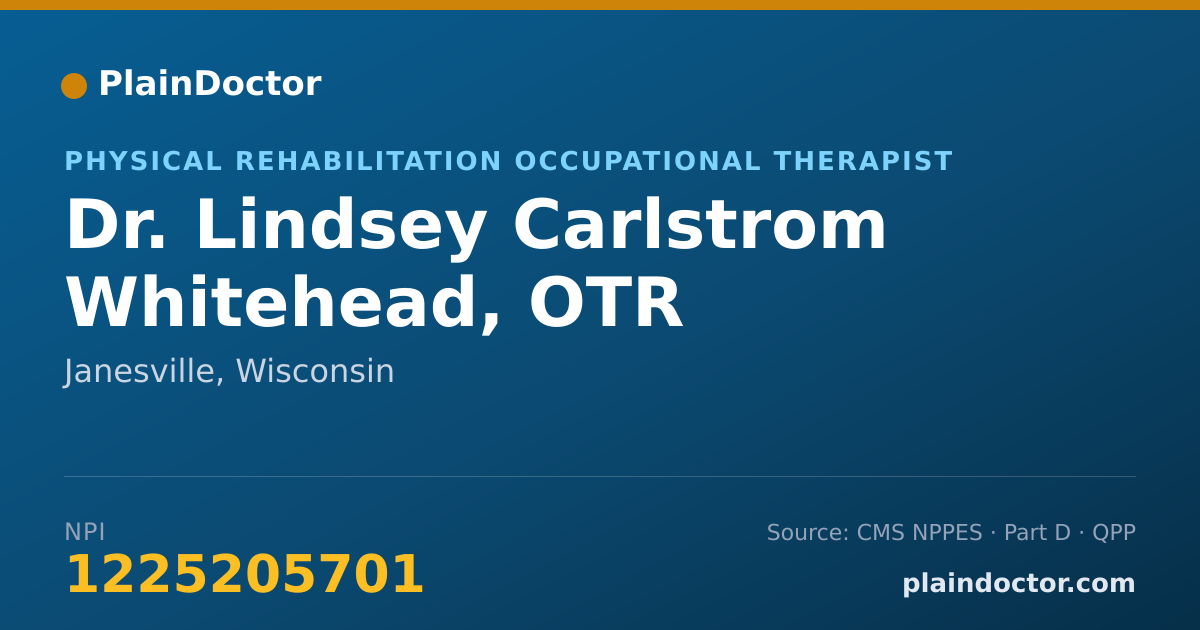 Shareable card for Lindsey Carlstrom Whitehead, OTR - Physical Rehabilitation Occupational Therapist, Janesville, WI