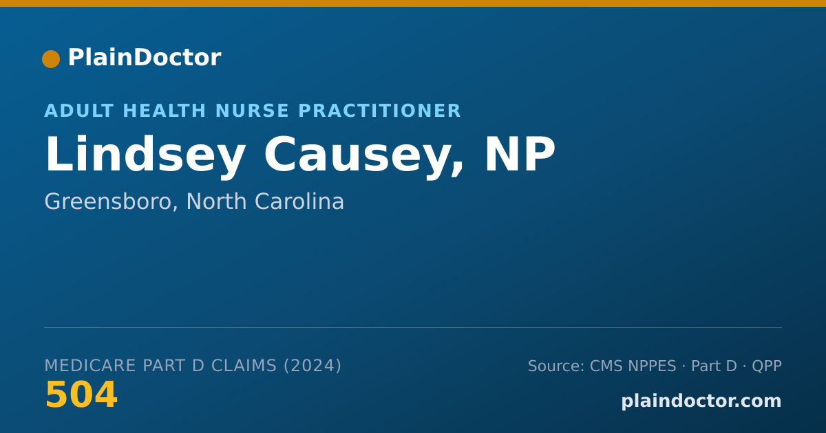 Shareable card for Lindsey Causey, NP - Adult Health Nurse Practitioner, Greensboro, NC