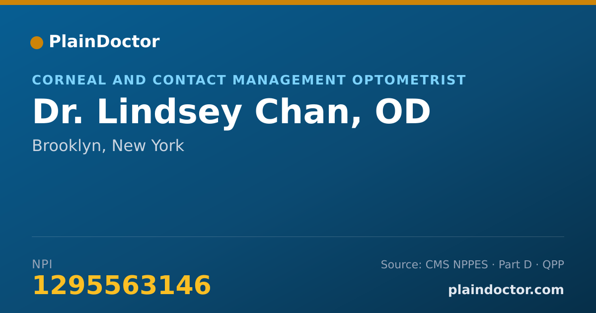 Shareable card for Lindsey Chan, OD - Corneal and Contact Management Optometrist, Brooklyn, NY