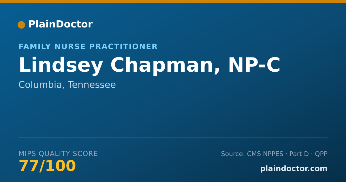 Shareable card for Lindsey Chapman, NP-C - Family Nurse Practitioner, Columbia, TN