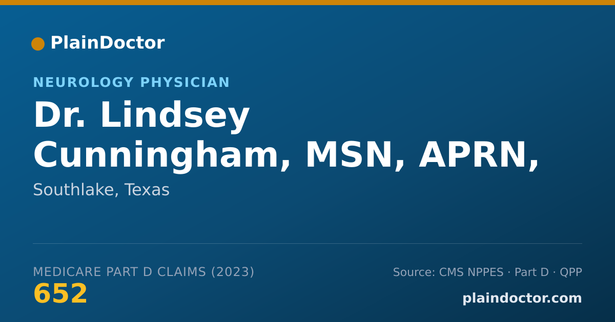 Shareable card for Lindsey Cunningham, MSN, APRN, FNP-C - Neurology Physician, Southlake, TX