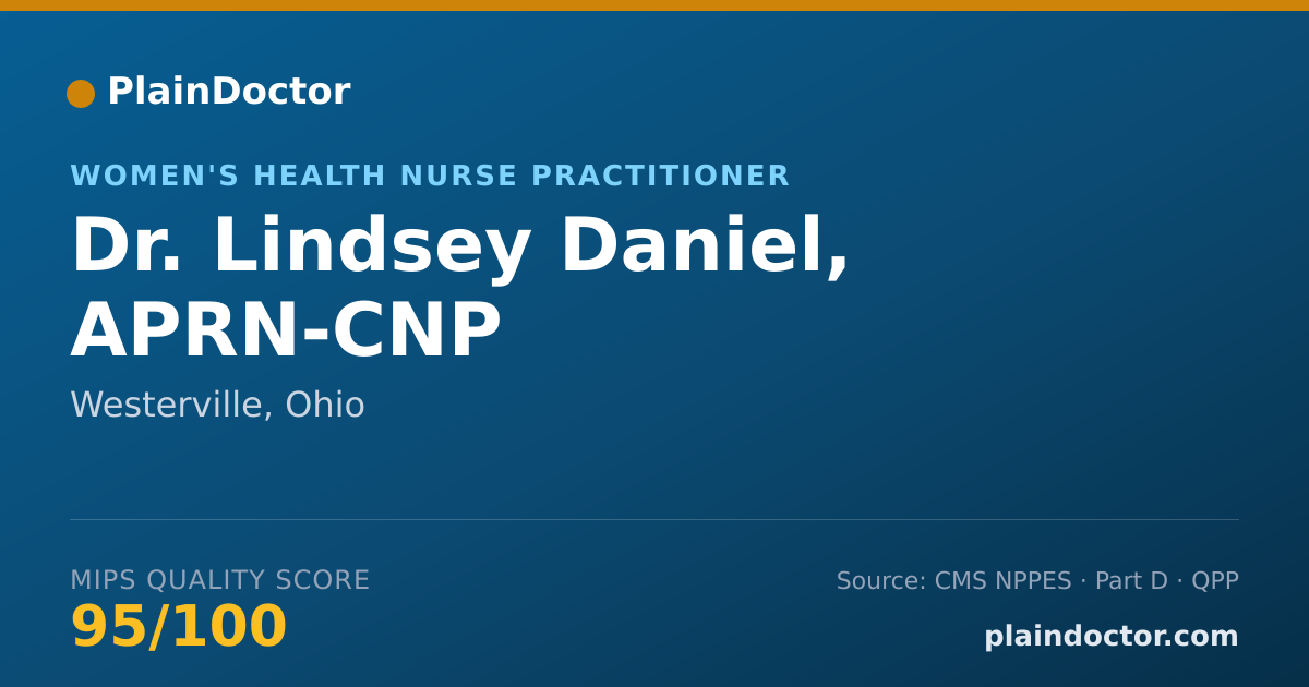 Shareable card for Lindsey Daniel, APRN-CNP - Women's Health Nurse Practitioner, Westerville, OH