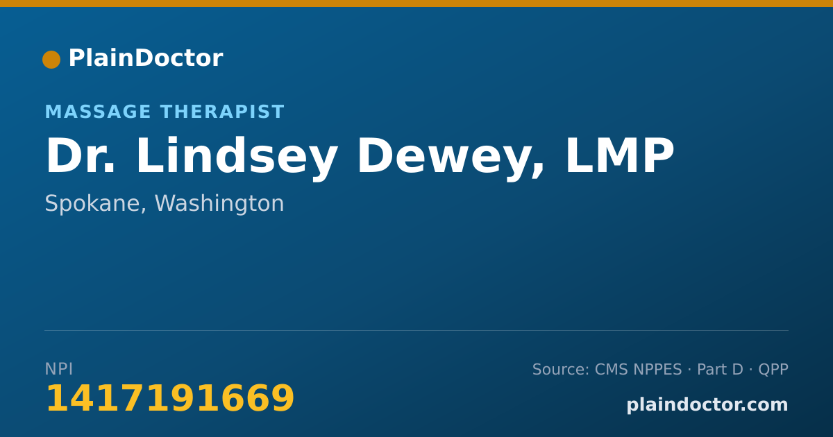 Shareable card for Lindsey Dewey, LMP - Massage Therapist, Spokane, WA
