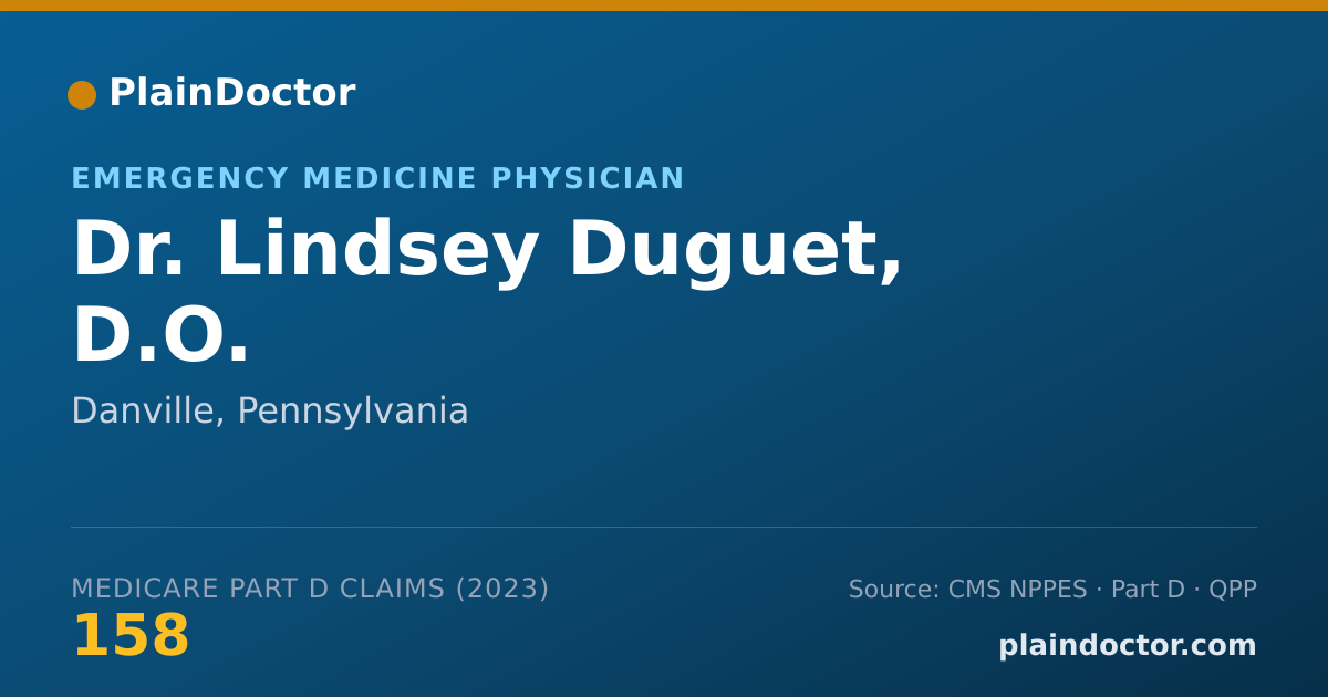 Shareable card for Lindsey Duguet, D.O. - Emergency Medicine Physician, Danville, PA