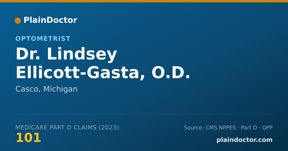 Shareable card for Lindsey Ellicott-Gasta, O.D. - Optometrist, Casco, MI