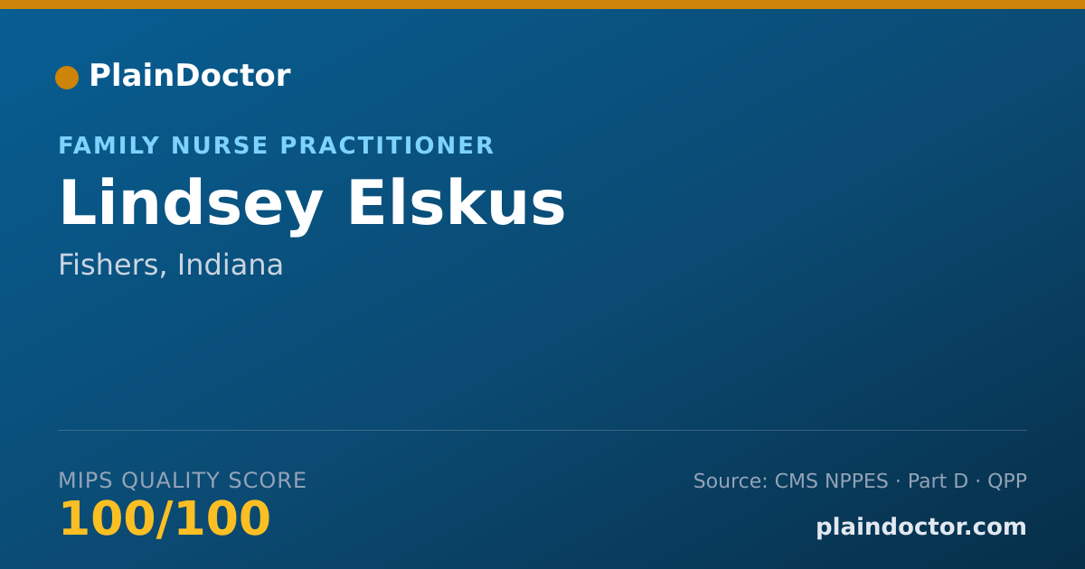 Shareable card for Lindsey Elskus - Family Nurse Practitioner, Fishers, IN