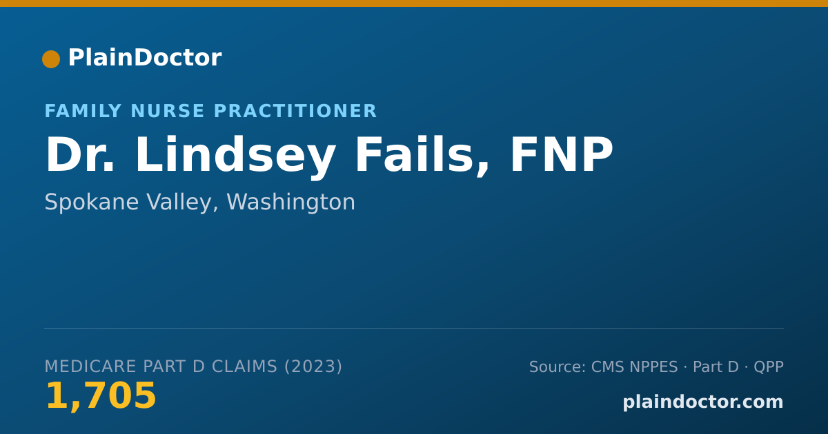 Shareable card for Lindsey Fails, FNP - Family Nurse Practitioner, Spokane Valley, WA