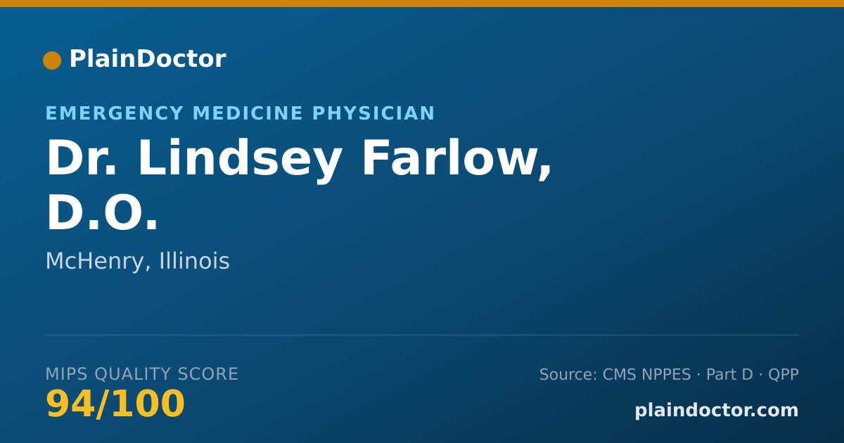 Shareable card for Lindsey Farlow, D.O. - Emergency Medicine Physician, McHenry, IL