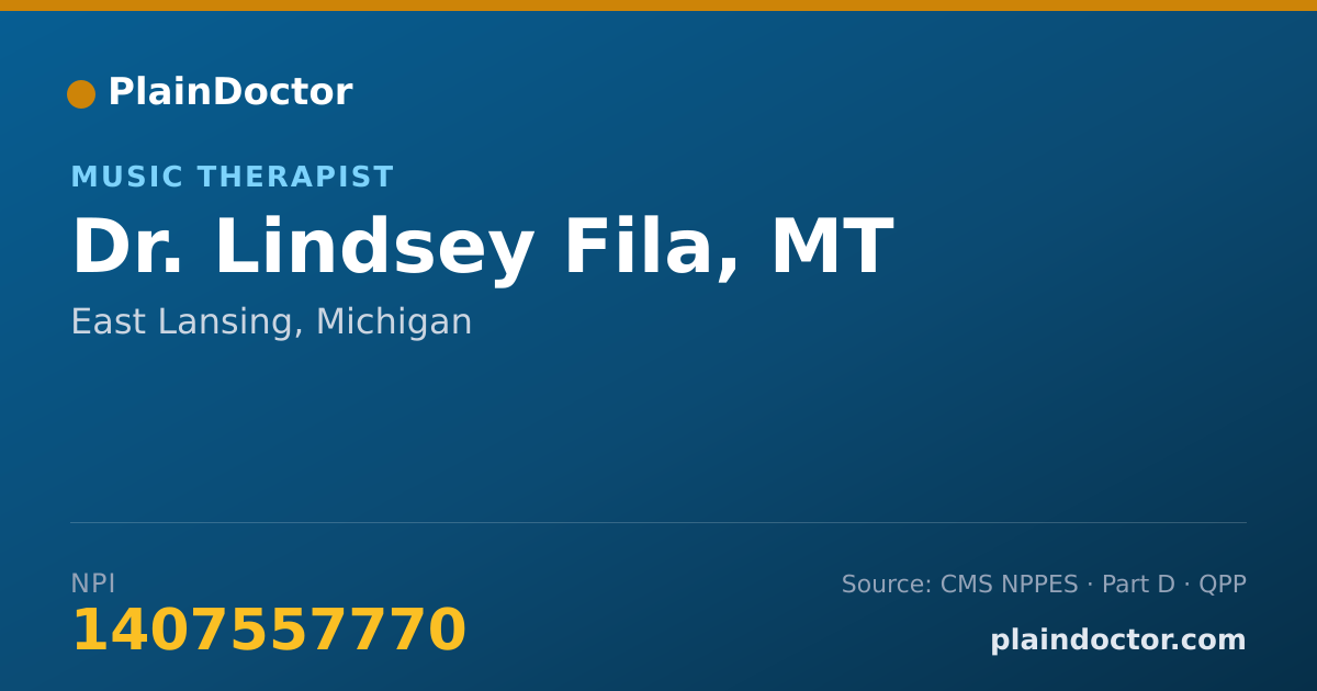 Shareable card for Lindsey Fila, MT - Music Therapist, East Lansing, MI