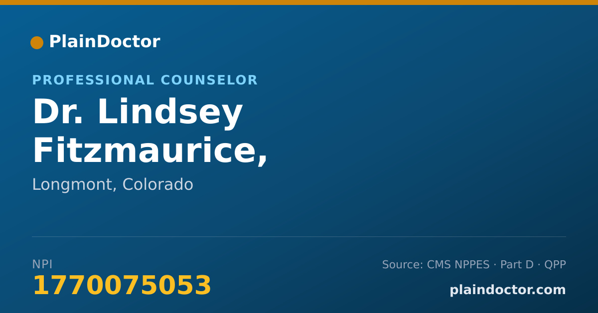 Shareable card for Lindsey Fitzmaurice, LPC.0016776 - Professional Counselor, Longmont, CO