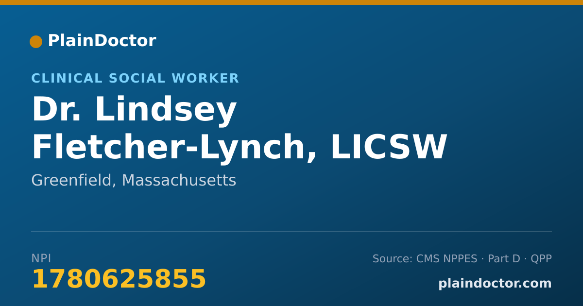 Shareable card for Lindsey Fletcher-Lynch, LICSW - Clinical Social Worker, Greenfield, MA