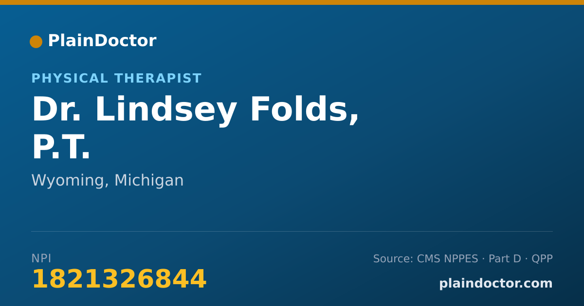 Shareable card for Lindsey Folds, P.T. - Physical Therapist, Wyoming, MI