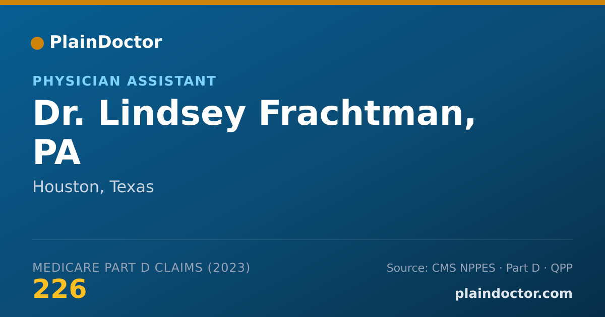 Shareable card for Lindsey Frachtman, PA - Physician Assistant, Houston, TX