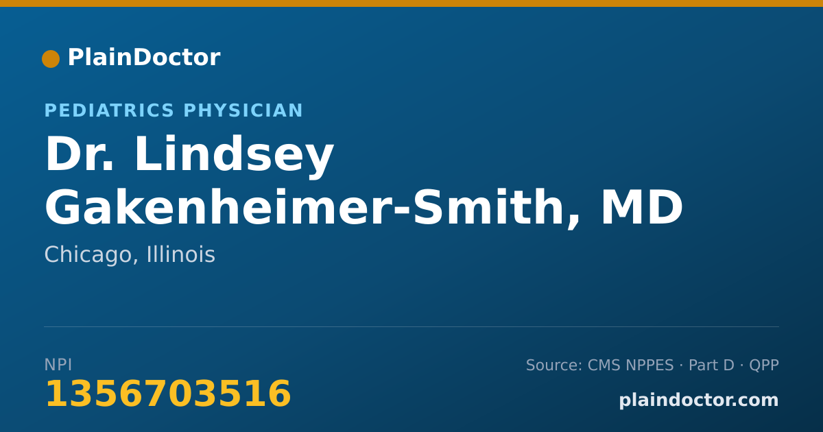 Shareable card for Lindsey Gakenheimer-Smith, MD - Pediatrics Physician, Chicago, IL