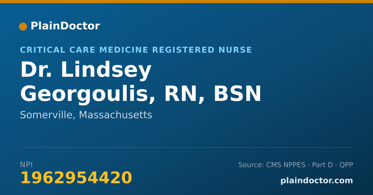Shareable card for Lindsey Georgoulis, RN, BSN - Critical Care Medicine Registered Nurse, Somerville, MA