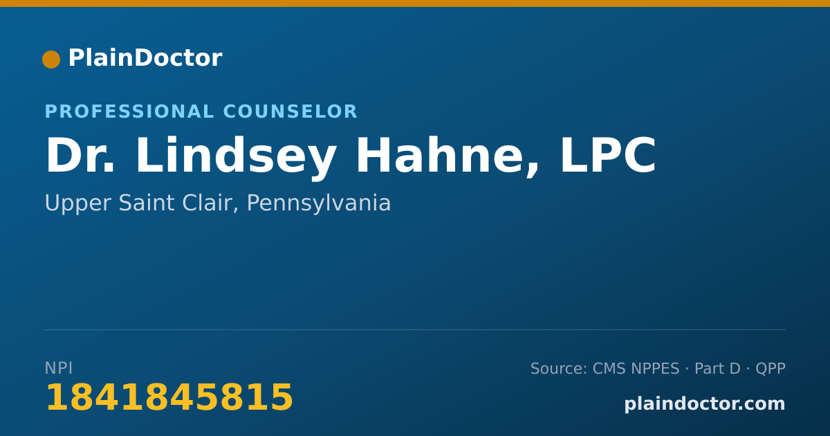 Shareable card for Lindsey Hahne, LPC - Professional Counselor, Upper Saint Clair, PA
