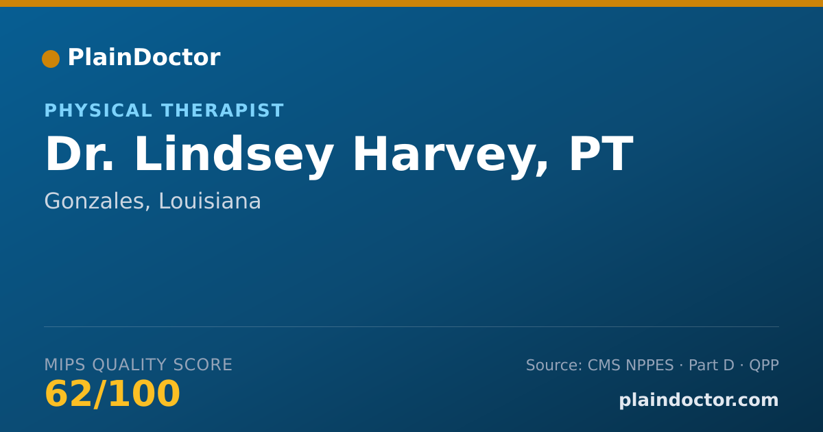 Shareable card for Lindsey Harvey, PT - Physical Therapist, Gonzales, LA