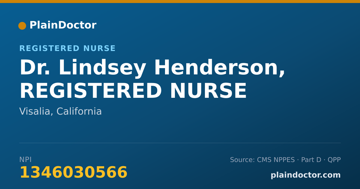 Shareable card for Lindsey Henderson, REGISTERED NURSE - Registered Nurse, Visalia, CA