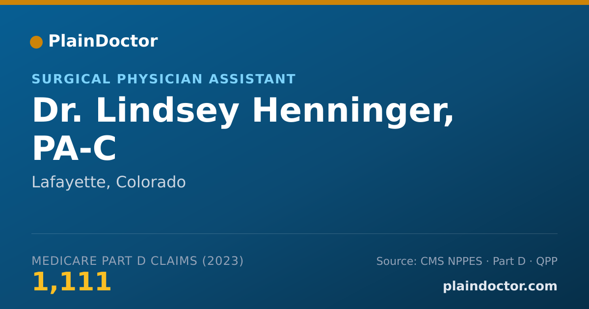 Shareable card for Lindsey Henninger, PA-C - Surgical Physician Assistant, Lafayette, CO