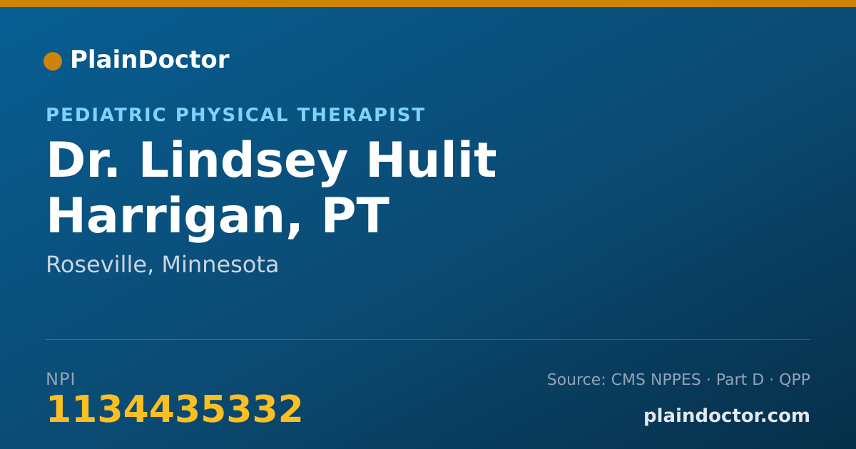 Shareable card for Lindsey Hulit Harrigan, PT - Pediatric Physical Therapist, Roseville, MN