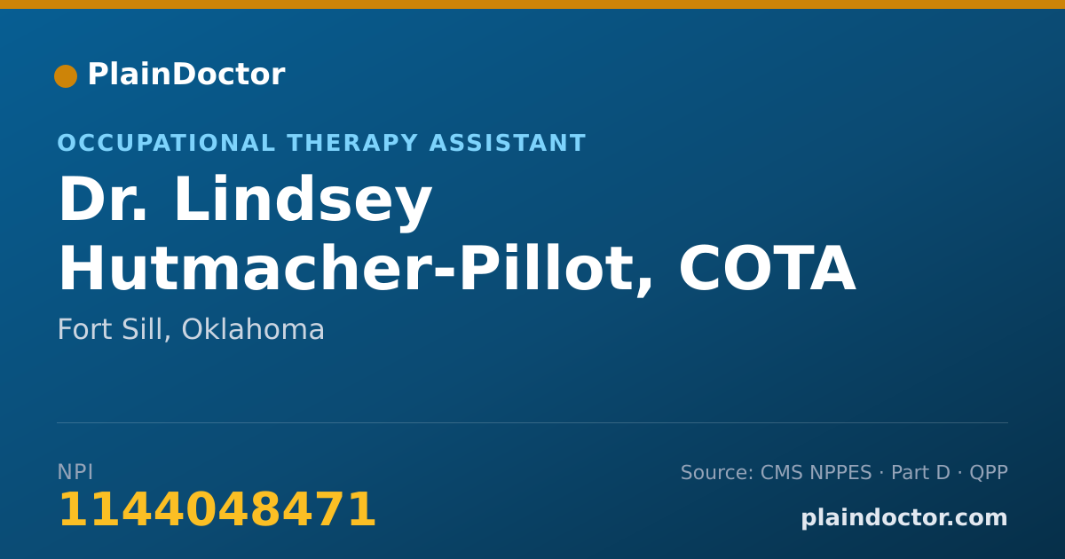 Shareable card for Lindsey Hutmacher-Pillot, COTA - Occupational Therapy Assistant, Fort Sill, OK