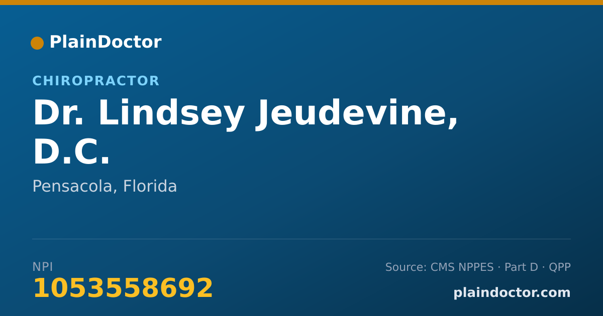 Shareable card for Lindsey Jeudevine, D.C. - Chiropractor, Pensacola, FL