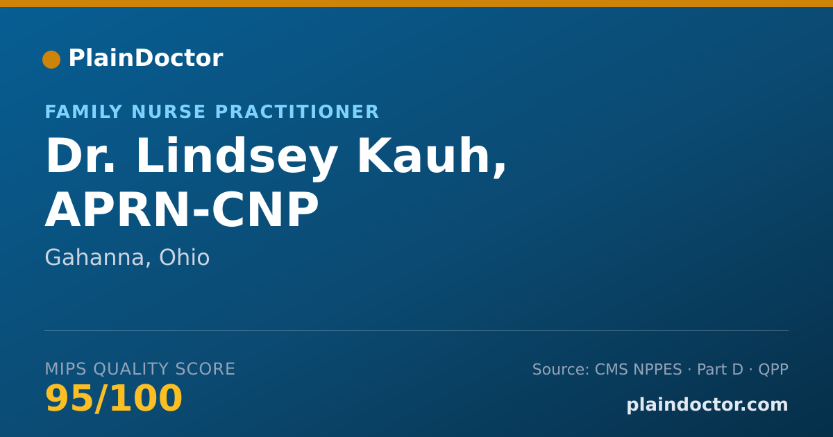 Shareable card for Lindsey Kauh, APRN-CNP - Family Nurse Practitioner, Gahanna, OH